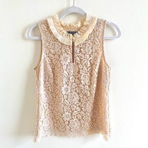 J Crew Lace Collared Shift Top - Small